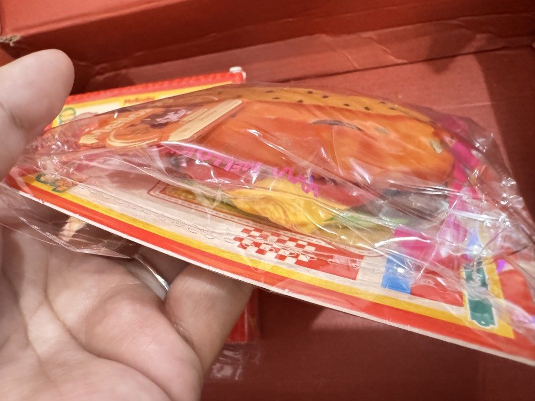 Mellojoy Burger Squishing King Series (Category: Designer & Blind Box Toys) located in Manila. Submitted by phoeberobl60305 (Listing ID 1439616193, Image 2). Description: - Mellojoy Burger Squishing King Series squishy - New Orleans Roasted Chicken - Includes a keychain - With replacement bag - Collectible item - Whipping cream texture .