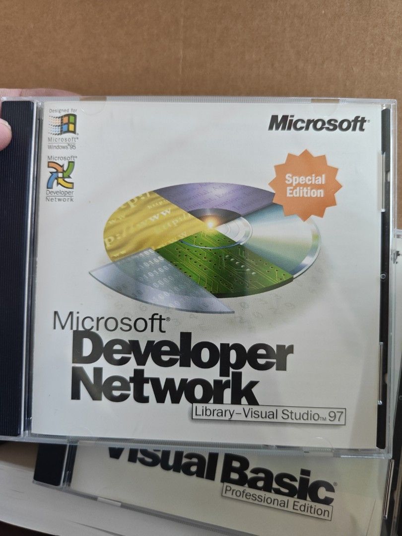 Microsoft Visual Basic Professional Edition (Category: Software) located in Kuala Terengganu. Submitted by khstudio (Listing ID 1439634657, Image 3). Description: - Microsoft Visual Basic Professional Edition software - Includes Microsoft Developer Network Library-Visual Studio '97 CD - Comes with two guides: - "Visual Basic Guide to Data Access Objects Crystal Reports for Visual Basic" - "Visual Basic Component Tools Guide" - Ideal for developer