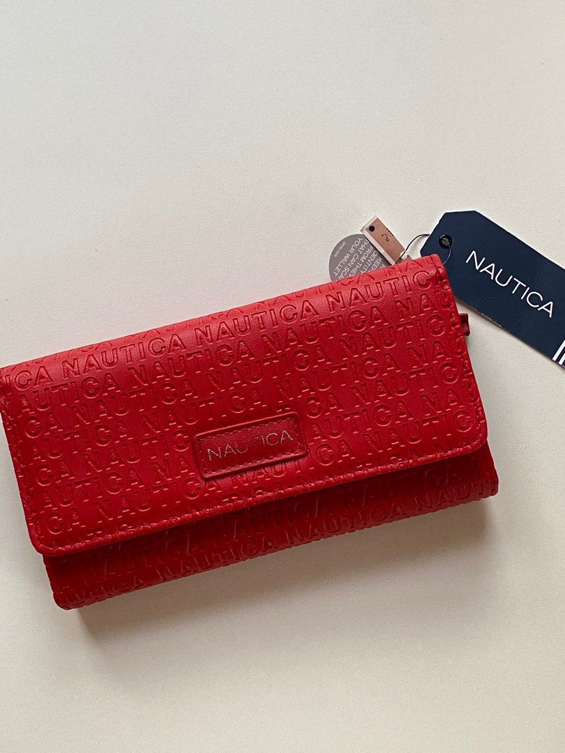 Nautica Long RFID Wallet (Red) (Category: Wallets & Card holders) located in Davao. Submitted by editd (Listing ID 1439724464, Image 1). Description: includes: 12 card slots 2 ID windows 2 bill sections coin zippered pocket 1 compartment (for receipts/papers) RFID blocked msrp: $49 (₱2.9k) price nego for sure buyer.