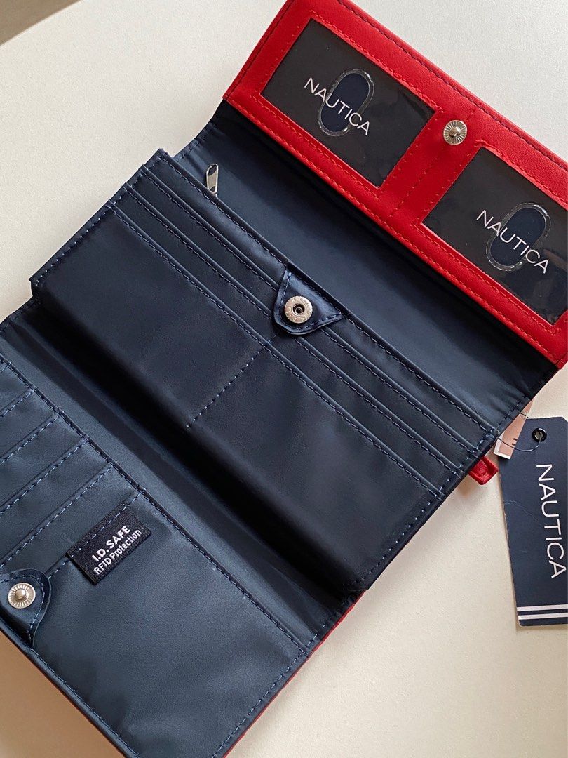 Nautica Long RFID Wallet (Red) (Category: Wallets & Card holders) located in Davao. Submitted by editd (Listing ID 1439724464, Image 3). Description: includes: 12 card slots 2 ID windows 2 bill sections coin zippered pocket 1 compartment (for receipts/papers) RFID blocked msrp: $49 (₱2.9k) price nego for sure buyer.