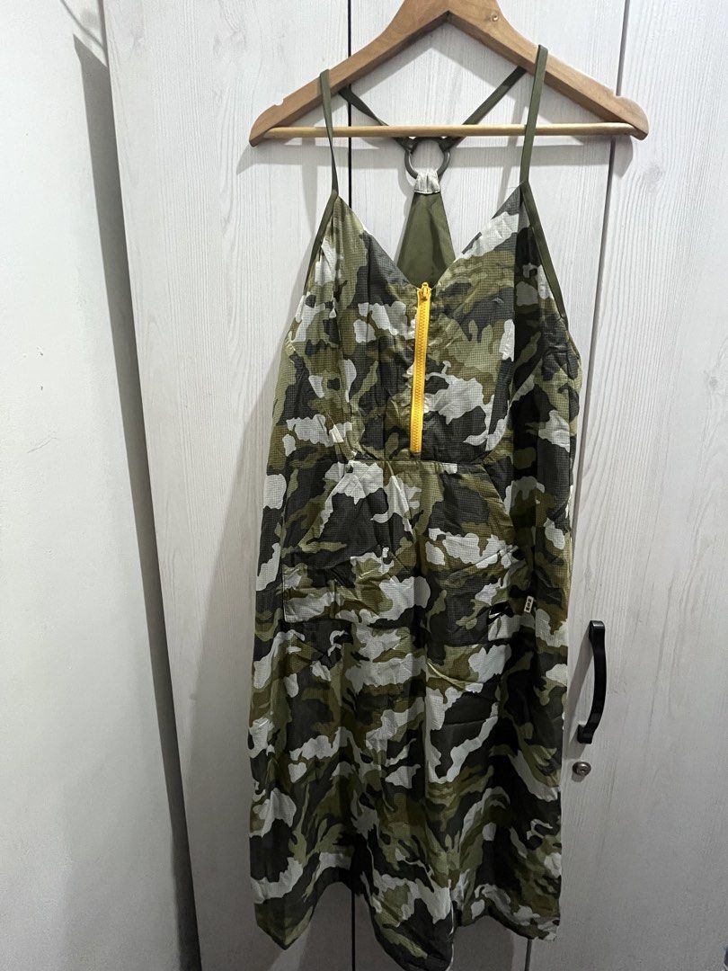Nike Camouflage Dress (Category: Dresses) located in Makati City. Submitted by joycesp (Listing ID 1439613459, Image 3). Description: - Nike midi dress - Unique camouflage pattern - Yellow zipper - Spaghetti straps - Size: Small .