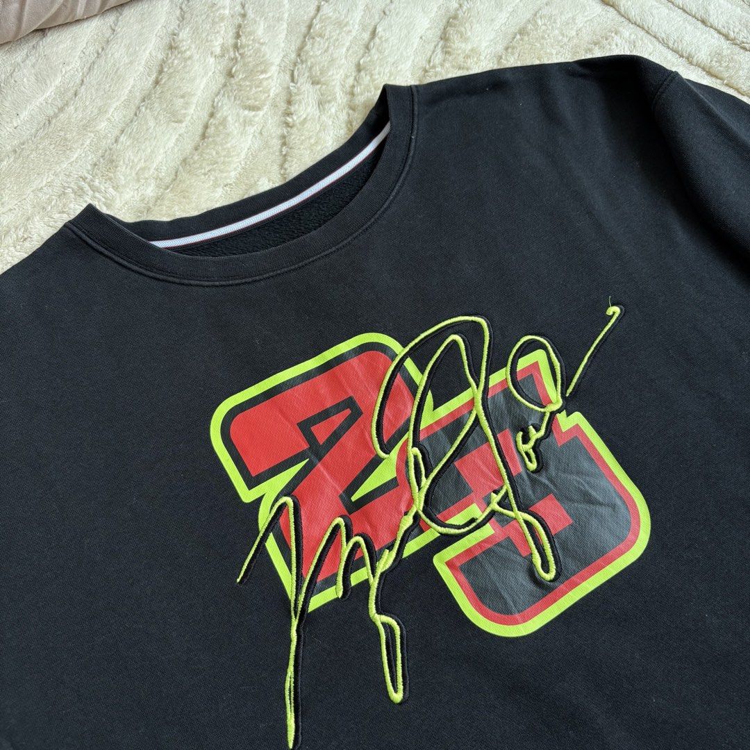 Nike Jordan 23 Crewneck Sweatshirt (Category: Coats, Jackets and Outerwear) located in Quezon City. Submitted by grailph (Listing ID 1439637651, Image 2). Description: - Black Nike Jordan crewneck sweatshirt - Features the number 23 and a signature design on the front - Jordan logo on the sleeve and tag - Made of 80% cotton and 20% polyester - Size: XXL - Dimensions 25”x27” Color rate 7.5/10.
