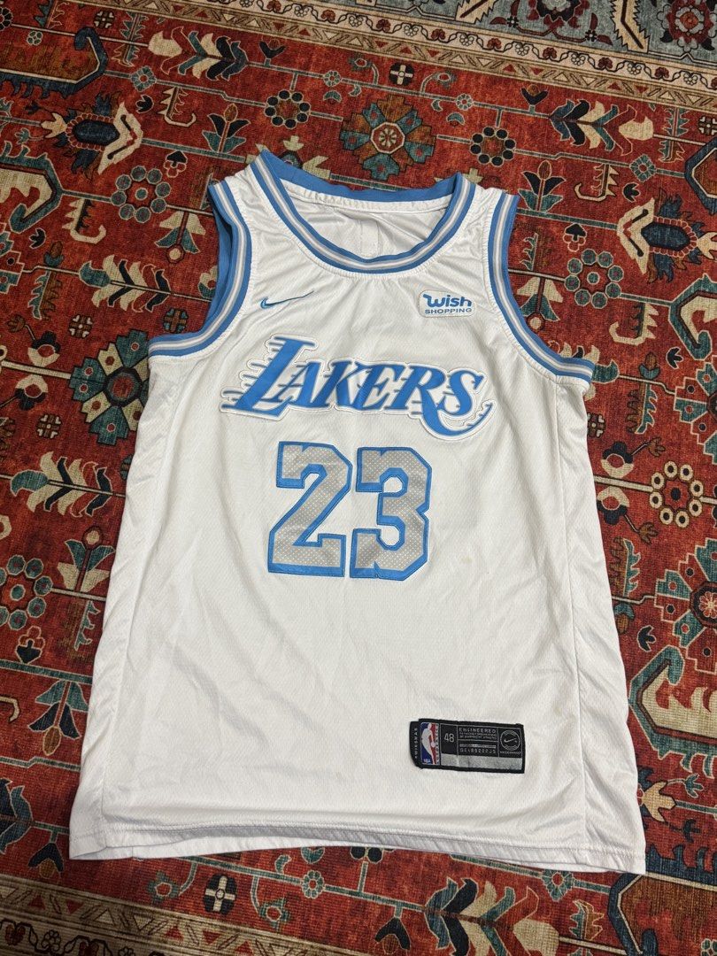 Nike Lakers 23 Jersey Shirt (Category: Activewear) located in Makati City. Submitted by joshcoops (Listing ID 1439796753, Image 1). Description: Authentic No issue, great condition Size 48 on tag (XL fits L/XL) L29 W20 in Fixed price: P1500 Legazpi Makati.