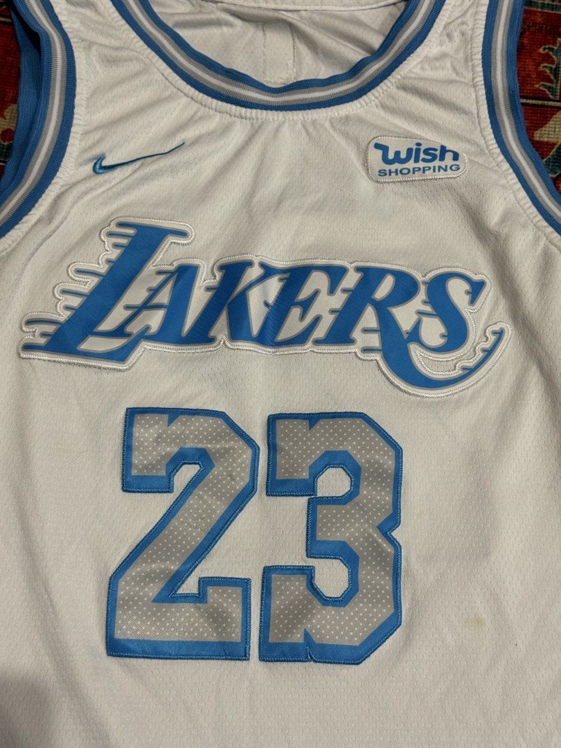 Nike Lakers 23 Jersey Shirt (Category: Activewear) located in Makati City. Submitted by joshcoops (Listing ID 1439796753, Image 3). Description: Authentic No issue, great condition Size 48 on tag (XL fits L/XL) L29 W20 in Fixed price: P1500 Legazpi Makati.