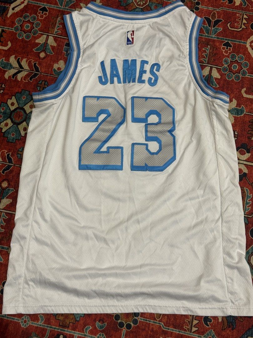 Nike Lakers 23 Jersey Shirt (Category: Activewear) located in Makati City. Submitted by joshcoops (Listing ID 1439796753, Image 2). Description: Authentic No issue, great condition Size 48 on tag (XL fits L/XL) L29 W20 in Fixed price: P1500 Legazpi Makati.