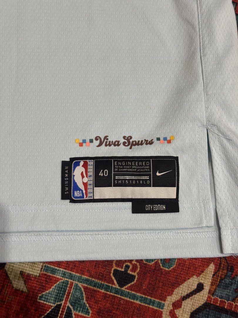 Nike Spurs 1 Jersey Shirt (Category: Activewear) located in Makati City. Submitted by joshcoops (Listing ID 1439796868, Image 3). Description: Bought in Foot Locker SG Authentic No issue, great condition S on tag L26 W19 in Fixed price: P1500 Legazpi Makati.