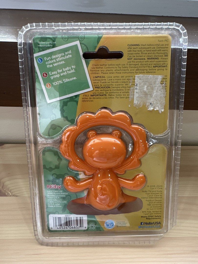 Nuby Yogi Teether (Category: Soothers & Pacifiers) located in Quezon City. Submitted by things2things (Listing ID 1439693847, Image 2). Description: - Nuby Yogi Teether for babies 3 months and up. - Features fun designs and colors. - Easy for baby to grip and hold. - Made of 100% silicone. - PA free. - Shaped like a cute orange animal..