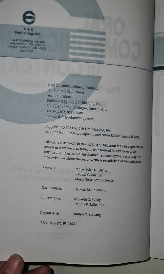 Oral Communication in Context Book 2023 edition (Category: Textbooks) located in Quezon City. Submitted by bt-enterprises (Listing ID 1439629693, Image 2). Description: Good as New walang sulat.