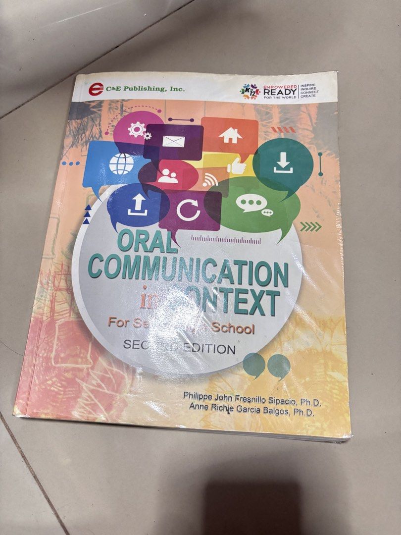 Oral Communication in Context for Senior High School (Category: Textbooks) located in Manila. Submitted by not_nadzz (Listing ID 1439777640, Image 2). Description: About condition - has few pages with writings - with plastic cover - still good as new More details Location: 📍South Caloocan Mode of Payment: Gcash / Cash upon pick up Mode of Delivery: Lalamove, also available for pick up For more questions or pictures of the book, feel free to send