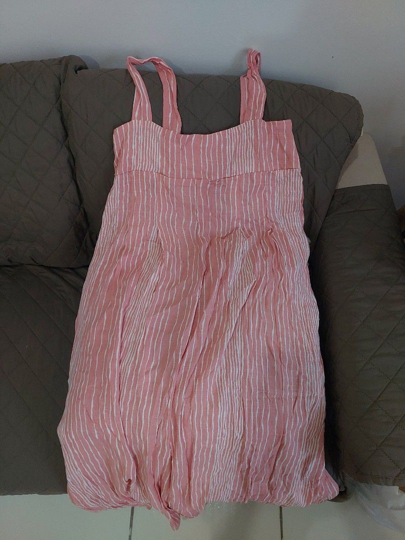 Pink Striped jumpsuit (Category: Dresses) located in Mandaluyong City. Submitted by declutterwithkinah (Listing ID 1439712160, Image 1). Description: rfs: lost weight.