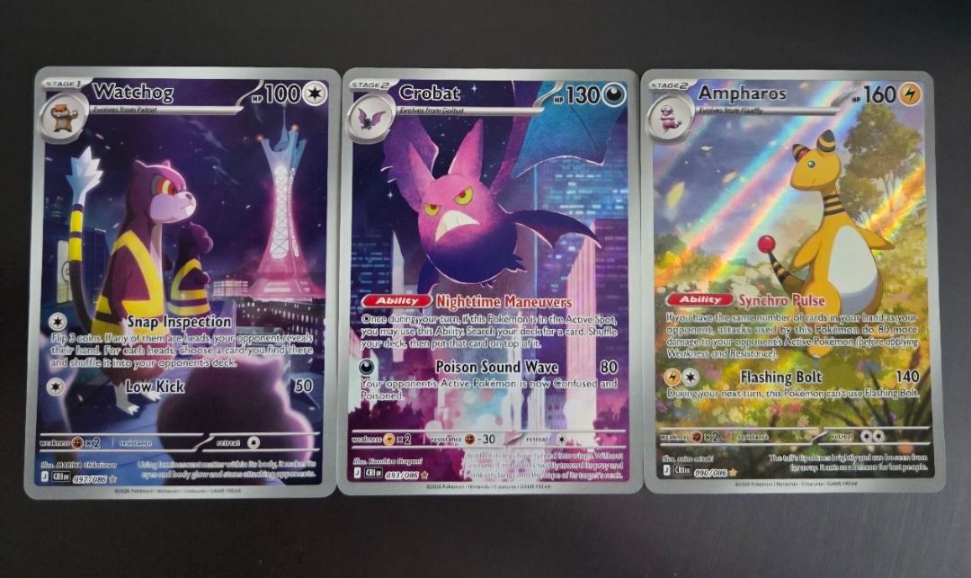 Pokemon Chaos Rising - Watchog, Crobat, Ampharos IR, Hobbies & Toys ...
