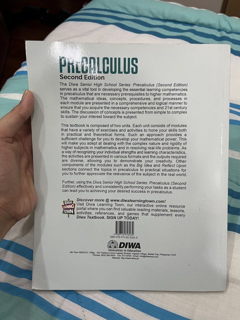 Precalculus Second Edition Textbook (Category: Textbooks) located in Paranaque City. Submitted by emceeahr (Listing ID 1439632333, Image 3). Description: - Condition: Good (clean pages, sturdy cover, no missing pages, no writings on pages) - Purchased last 2025.