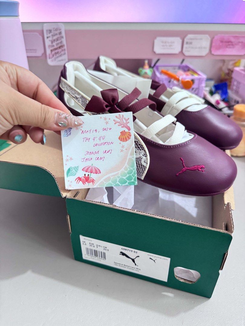 Puma Ballet Flats: Lace Edition (Ruby) US7 (Category: Flats & Sandals) located in Quezon City. Submitted by janachuacruz (Listing ID 1439745962, Image 2). Description: ‼️Puma ballet flats: Lace Edition‼️ - Burgundy/Ruby color - Brandnew & Onhand - Includes original box - Ortholite insole RFS: Ordered double. Didn’t notice it while checking out. .