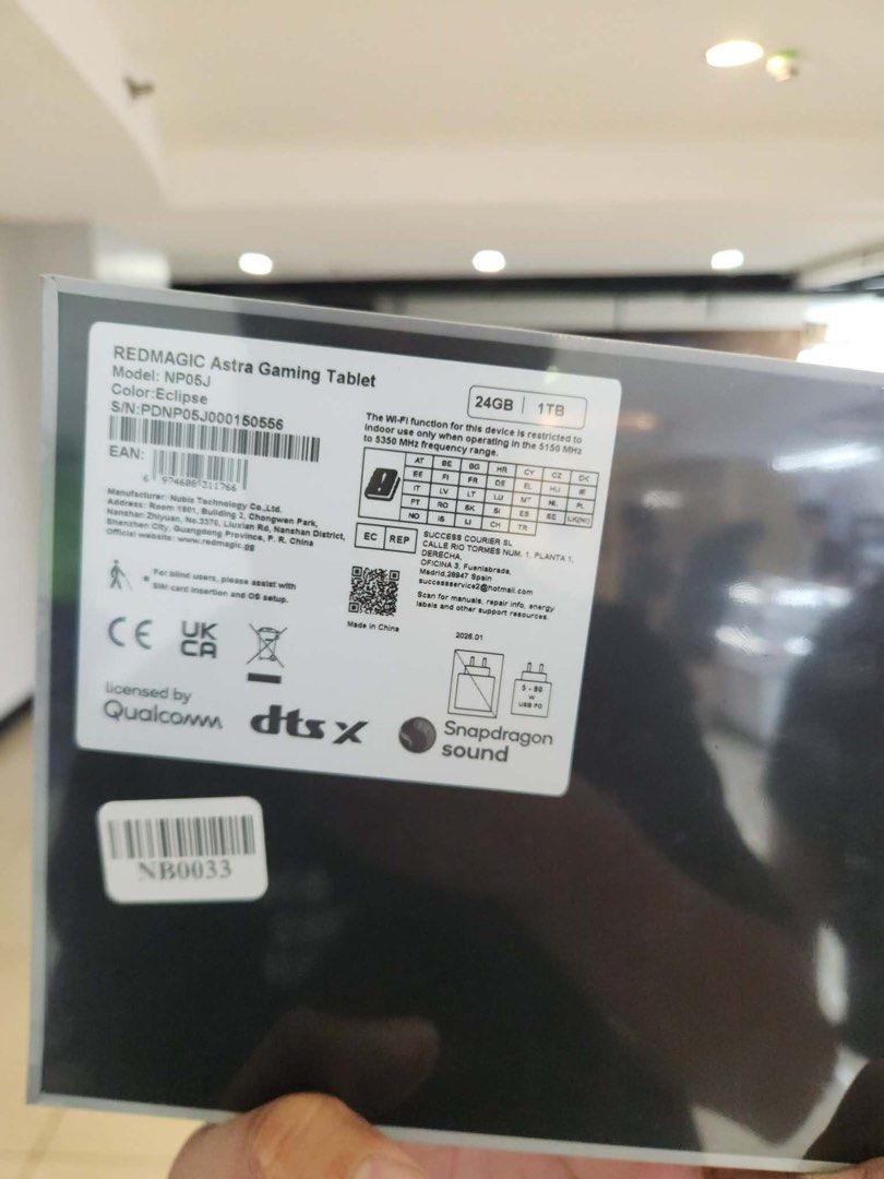 REDMAGIC Astra Gaming Tablet (Category: Android) located in Pasig City. Submitted by ijamgadgets (Listing ID 1439692280, Image 3). Description: - REDMAGIC Astra Gaming Tablet - Color: Eclipse - 24GB RAM - 1TB Storage - Snapdragon Sound & DTS:X - Model: NP05J - Wi-Fi: Indoor use only (5150-5350 MHz).