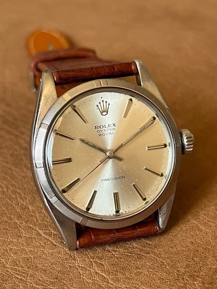 Rolex Oyster Royal Precision 1964 (Category: Luxury Watches) located in Caloocan City. Submitted by hanseck27 (Listing ID 1439649551, Image 1). Description: 1964 Rolex Oyster Royal Precision Ref. 6427 — Silver Patina Dial | Engine Turned Bezel | Cal. 1210 An honest example of vintage Rolex character, the Oyster “Royal” Precision 6427 represents the understated side of the brand’s mid-century lineup. With its slim profile, manual wind movement, an