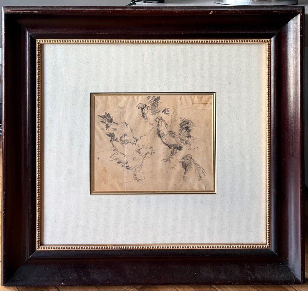 Roosters Study by Fernando Amorsolo (Category: Art & Prints) located in Makati City. Submitted by aoraposa (Listing ID 1439642318, Image 1). Description: FERNANDO AMORSOLO (1892 - 1972) Roosters Study undated graphite on paper 8” x 10” (20 cm x 25 cm) Accompanied by a certificate issued by Mrs. Sylvia Amorsolo Lazo confirming the authenticity of this lot.