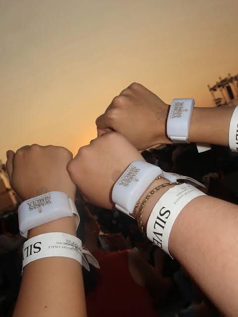 SB19 WAKAS AT SIMULA LED Wristband (Category: Other Merchandise) located in Quezon City. Submitted by amillionsuns (Listing ID 1439792365, Image 2). Description: - Official SB19 WAKAS AT SIMULA: The Trilogy Concert Finale wristband. - Features the concert name and SB19 logo. - Color: Beige band with white plastic clasp. - A must-have collectible for SB19 fans..