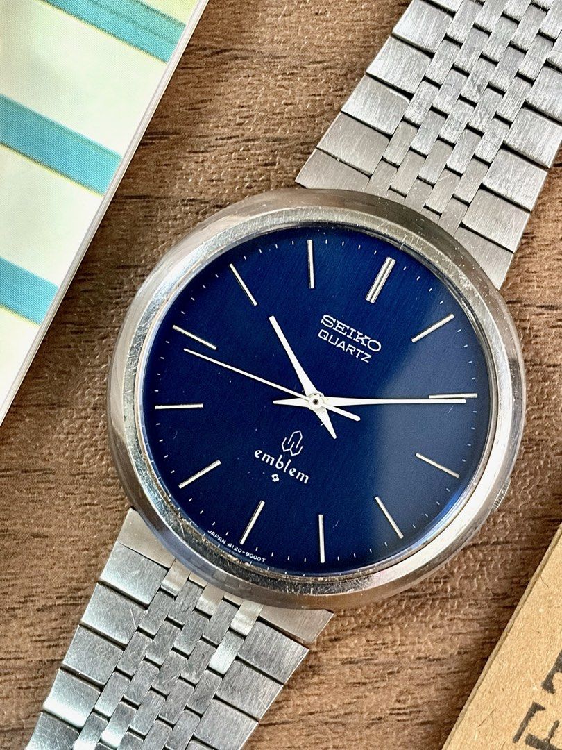 Seiko Emblem Deep Blue Sunburst, Men's Fashion, Watches & Accessories ...