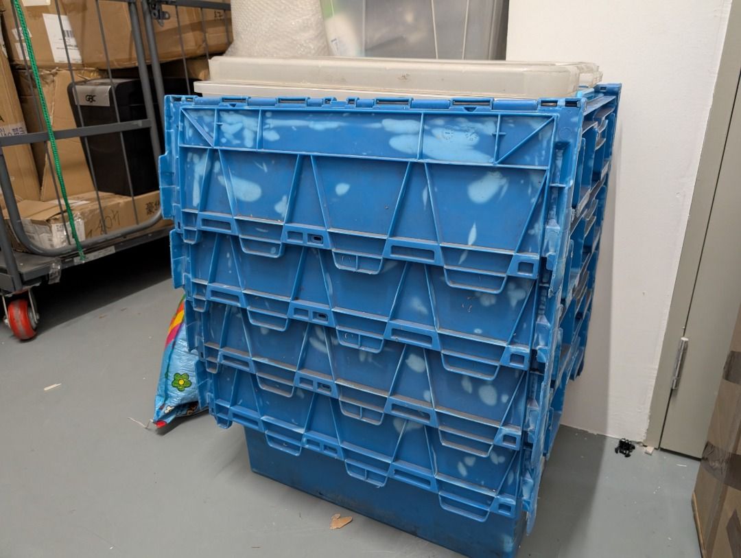 Stackable Blue Storage Crates with Lids463104812013342722