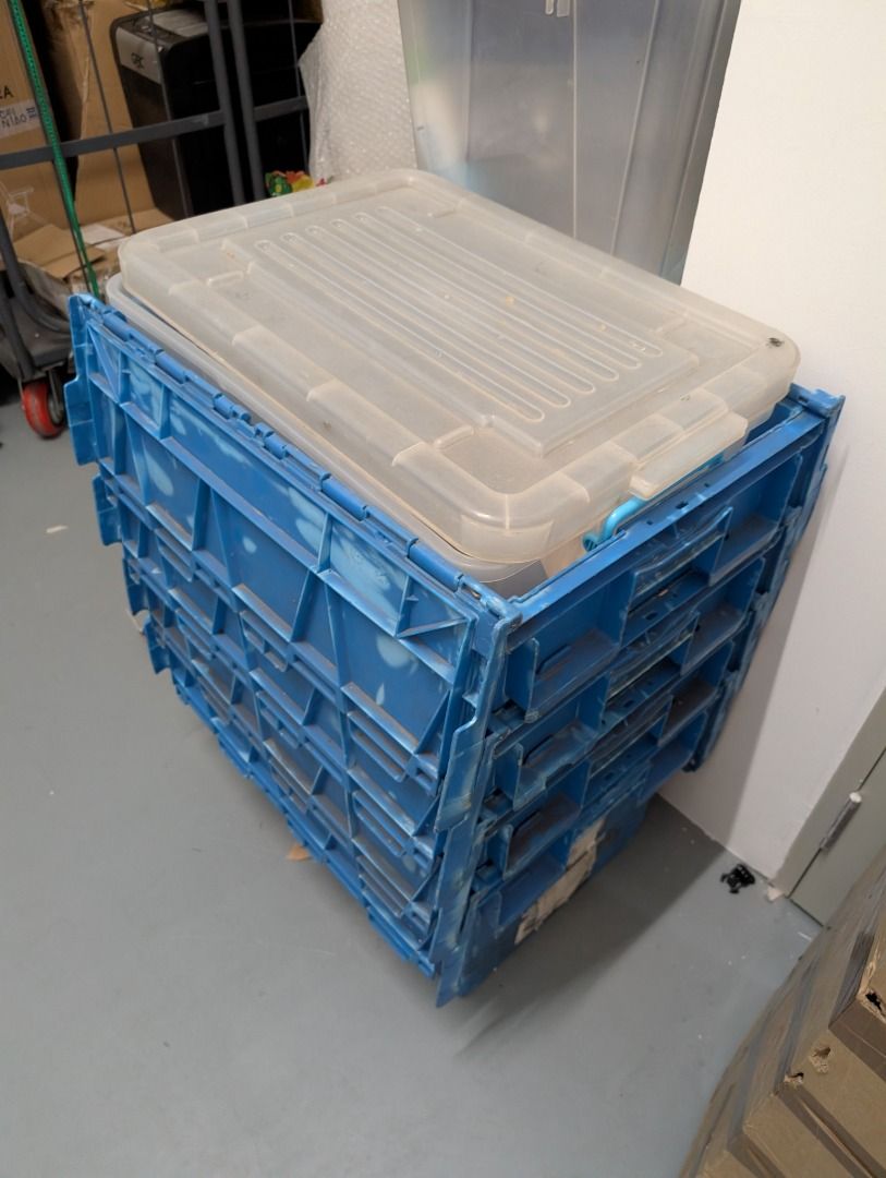Stackable Blue Storage Crates with Lids463104812013342720