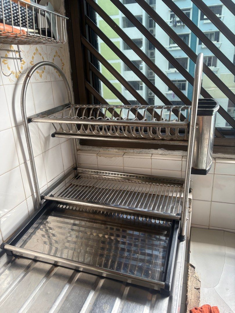 Stainless Steel 2-Tier Dish Rack462755835297802241