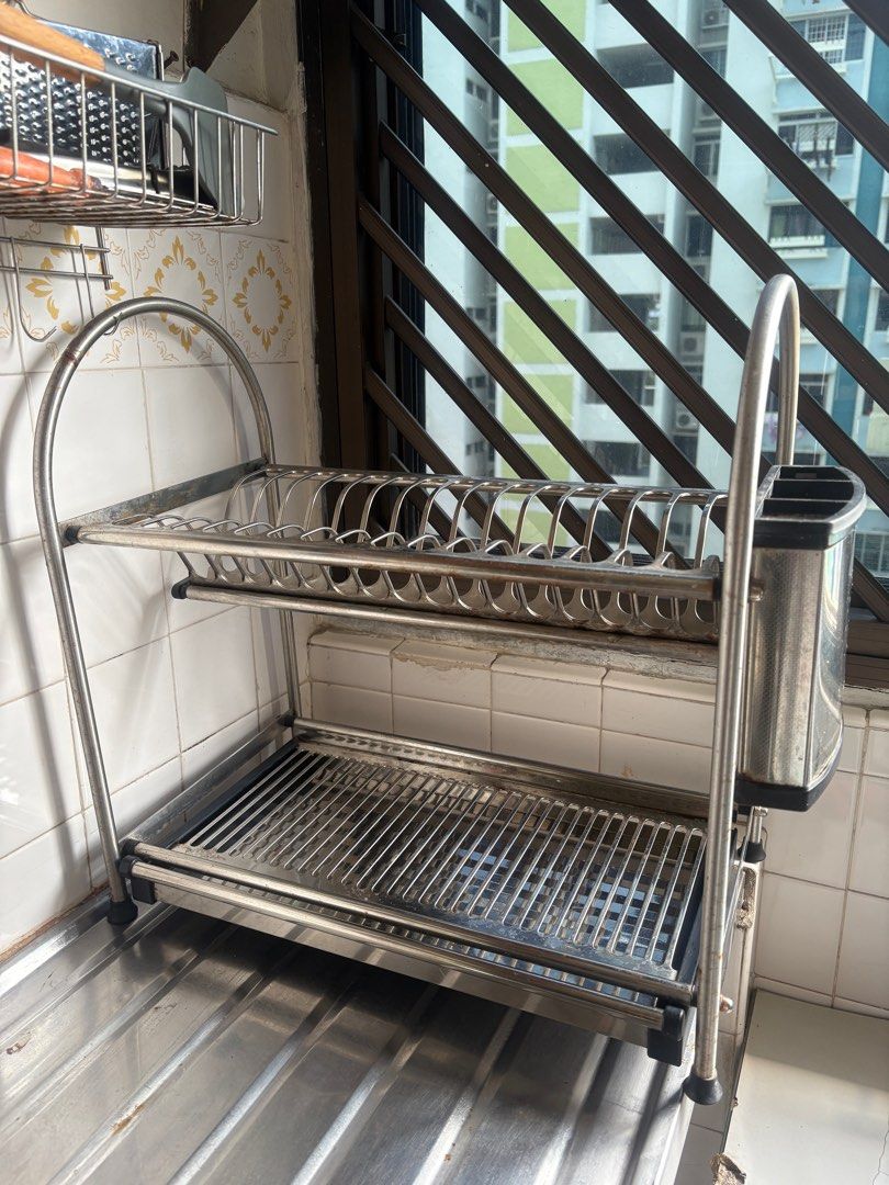Stainless Steel 2-Tier Dish Rack462755835297802240