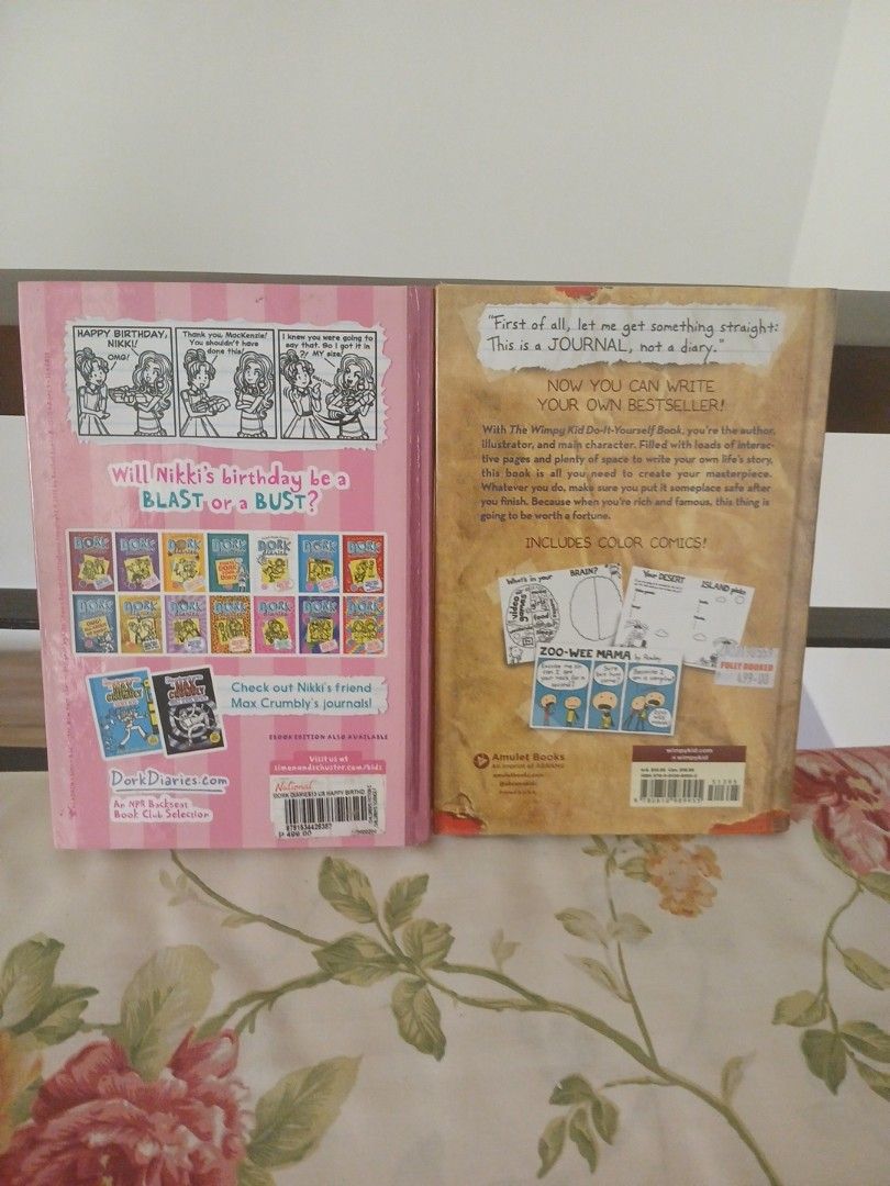 TAKE ALL Dork Diaries Tale from a Not-So-Happy Birthday Diaru of a Wimpy Kid Do-It-Yourself Hardbound Storybook Series Teen Preteen Book Rachel Renée Russell Jeff Kinney (Category: Storybooks) located in Paranaque City. Submitted by cinnamonx4 (Listing ID 1439664138, Image 3). Description: 🐇Please check my profile before ordering! •Details: -Hardbound Dork Diaries and Diary of a Wimpy Kid set •Condition: -Dork Diaries Tales from a Not-So-Happy B