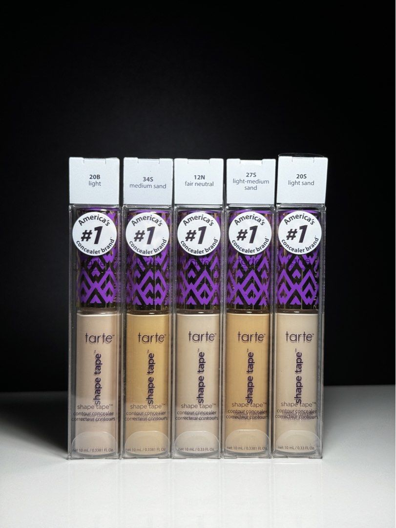Tarte Shape Tape Concealer — Fullsize (Category: Makeup) located in Quezon City. Submitted by themakeupavenueph (Listing ID 1439714901, Image 1). Description: ₱1,299 each Tarte Concealer Brandnew with box Shades: 20B - Light 34s - Medium Sand 12n - Fair Neutral 27s - Light Medium Sand 20s - Light Sand — ₱2,050 each sa Sephora MY HG concealer!!! 8yrs and counting na kami di ko sya mapalitan 😫.