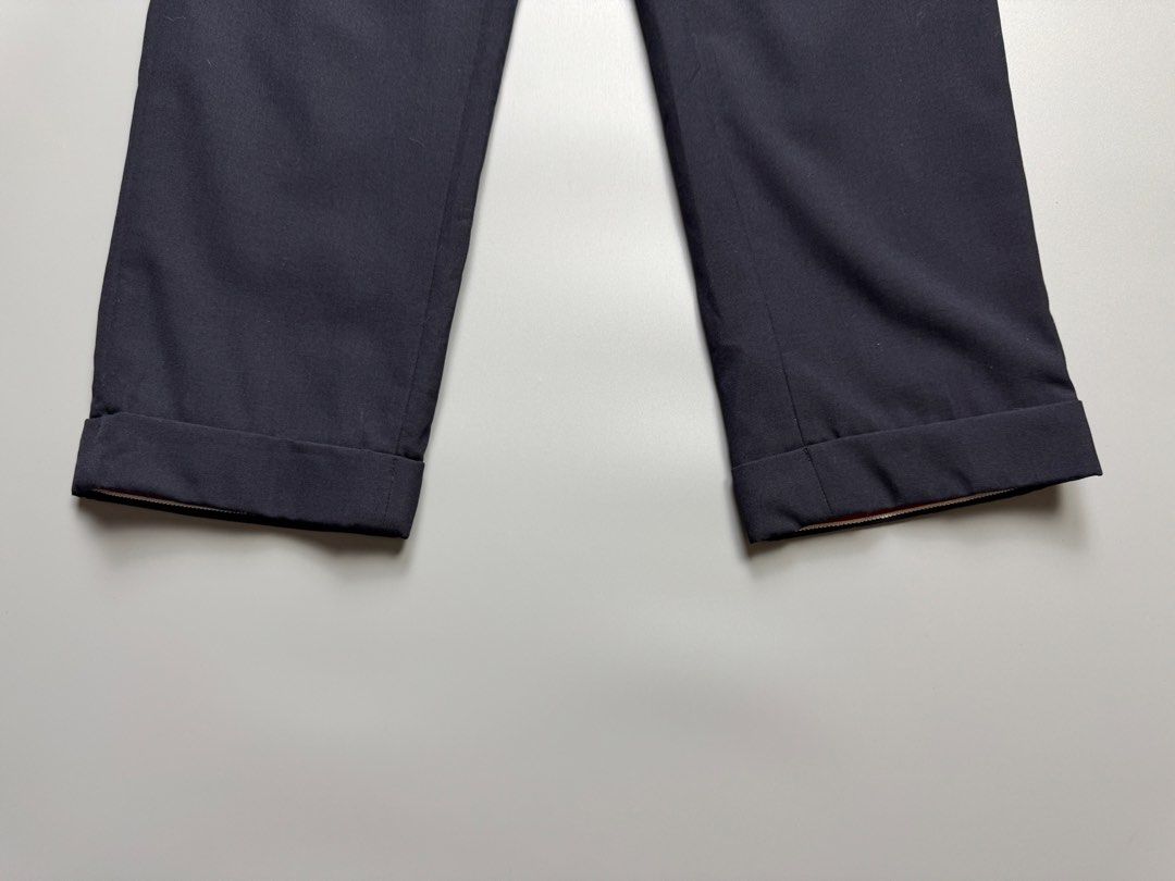 Thom Browne - RWB Hem Cropped Tailored Trouser Pants (Category: Luxury Apparel) located in Quezon City. Submitted by japon_rose (Listing ID 1439659107, Image 3). Description: FOR SALE: Mens/ Thom Browne - RWB Hem Cropped Tailored Trouser Pants Color: Black Size: 1 on Tag (Mens) Length: 34 Waist: 28 Inseam: 24 Knee: 8 Leg Opening: 7 Front Rise: 10 Back Rise: 13 (MEASURED IT BY INCHES) 9.5/10 Overall condition In Excellent condition No issues or fl