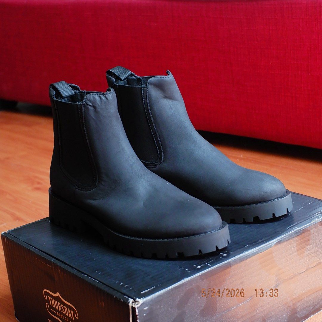 Thursday Boot Legend Chelsea Womens (Category: Boots) located in Pasig City. Submitted by jvsobre (Listing ID 1417237657, Image 2). Description: I paid around 14k after customs and shipping - Thursday Boot Co. Legend boots - Black color - Size 7.5 US (Womens) - Brand new - Lug sole - Elastic side panels - Better quality than Dr Martens Doc Martens because it can be resoled. .