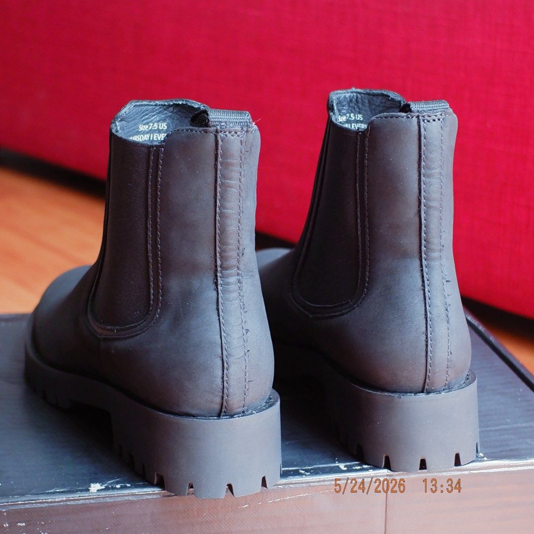 Thursday Boot Legend Chelsea Womens (Category: Boots) located in Pasig City. Submitted by jvsobre (Listing ID 1417237657, Image 3). Description: I paid around 14k after customs and shipping - Thursday Boot Co. Legend boots - Black color - Size 7.5 US (Womens) - Brand new - Lug sole - Elastic side panels - Better quality than Dr Martens Doc Martens because it can be resoled. .