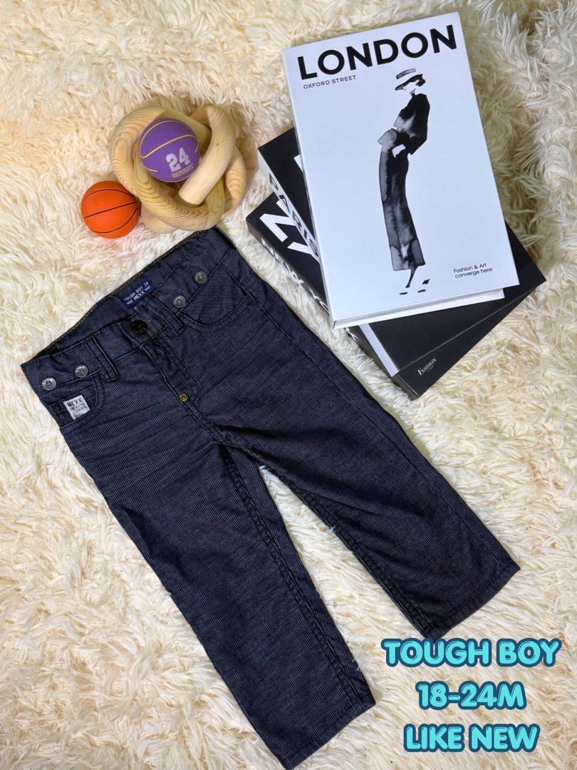 Tough Boy Jeans 18-24M (Category: Babies & Kids Fashion) located in Manila. Submitted by mayut23 (Listing ID 1439767602, Image 1). Description: - Tough Boy jeans - Dark blue color - Size: 18-24 months - Classic five-pocket design - Button and zipper closure - Perfect for everyday wear.