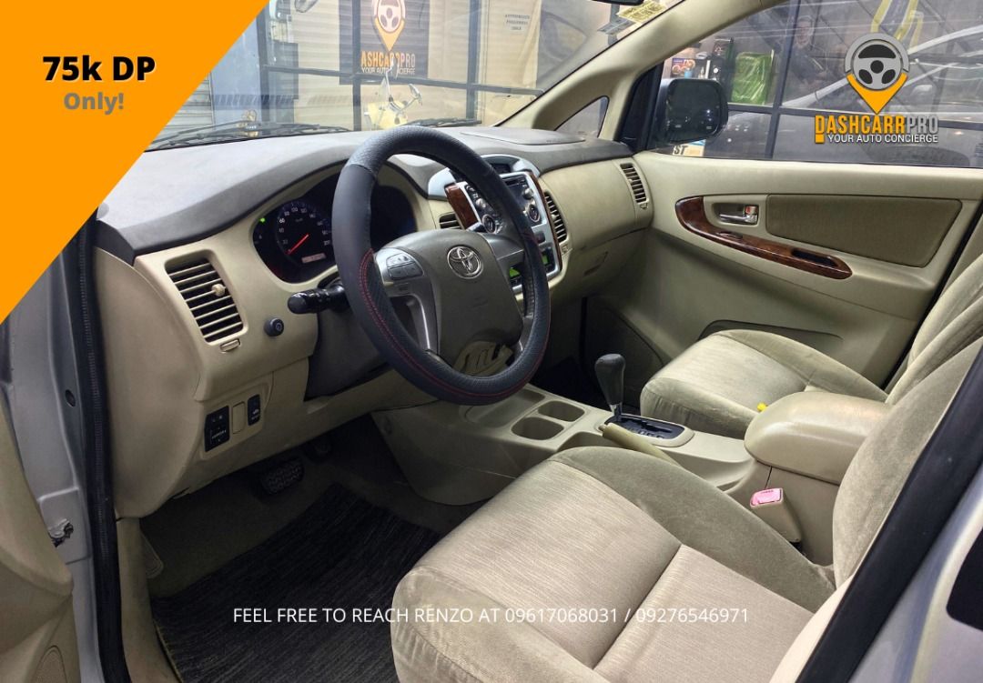Toyota Innova 2.5 G Auto (Category: Used Cars) located in Manila. Submitted by dashcarrpro (Listing ID 1439686639, Image 3). Description: ‼️7 Seater Automatic‼️ 2015 Toyota Innova 2.5 G Automatic 🔸All stock 🔸Silver 🔸Well maintained unit 🔸Automatic transmission 🔸Diesel engine 🔸7 Seater MPV 🔸Fabric seats 🔸Foglamps 🔸Power windows 🔸Mechanic inspected 🔸Ending plate 6 🔸Thick tires 🔸Cold AC 🔸LTO verified Cash: 665k only! ✔️ Open for Trade-