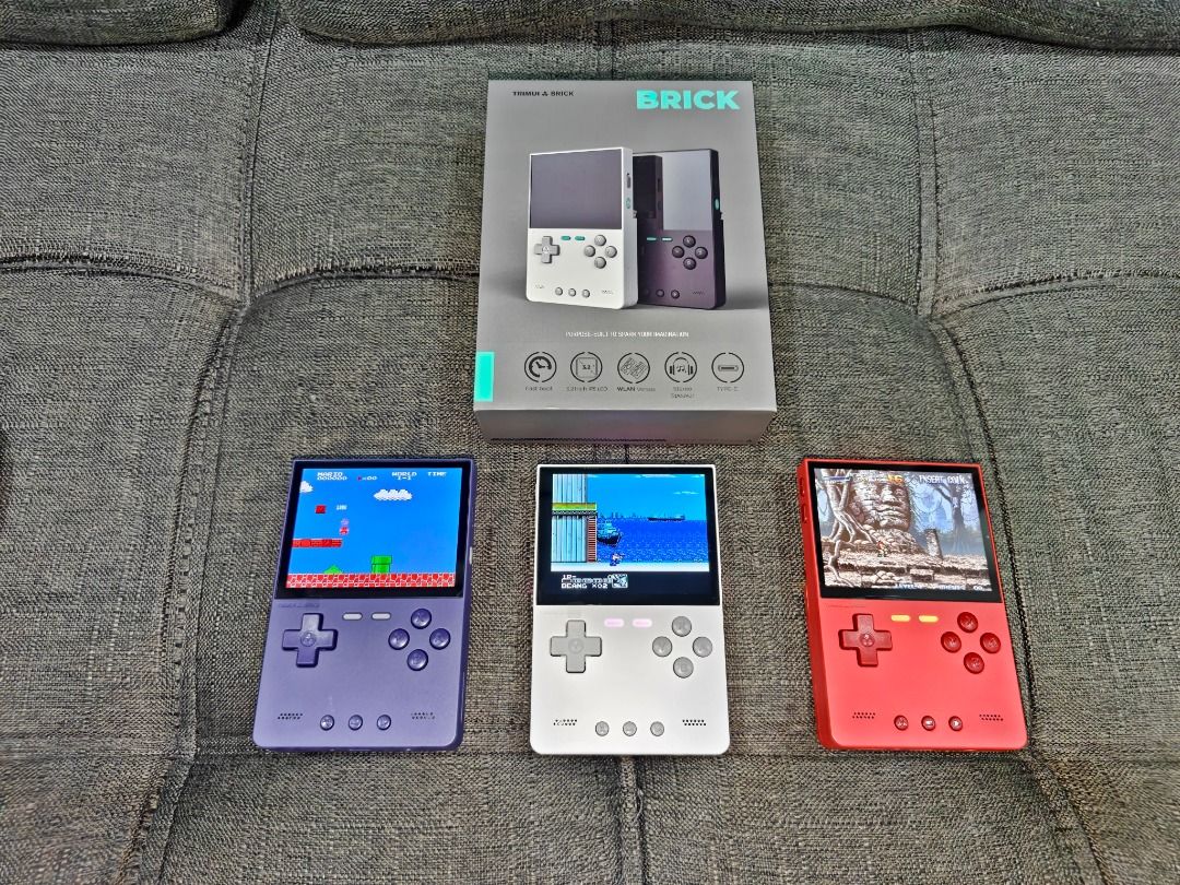 TRIMUI Retro Gaming Handheld (Brand New) (Category: Others) located in Quezon City. Submitted by jazengadgets (Listing ID 1439740889, Image 3). Description: Please Read Everything First 💯 (For Sale Only. No Swap) ‍‍‍‍‍‍ ‍‍ ✔️ Brand New | Complete ✔️ With FREE 32GB Branded MicroSD Full of Games ✔️ PS1, NES, SNES, SEGA, GAMEBOY, ARCADE, N64, PSP **For the performance, check po kayo ng reviews sa YT** ‍‍‍‍‍‍ ‍‍ ▪️ Price: -TRIMUI Smart Pro S - 3,999