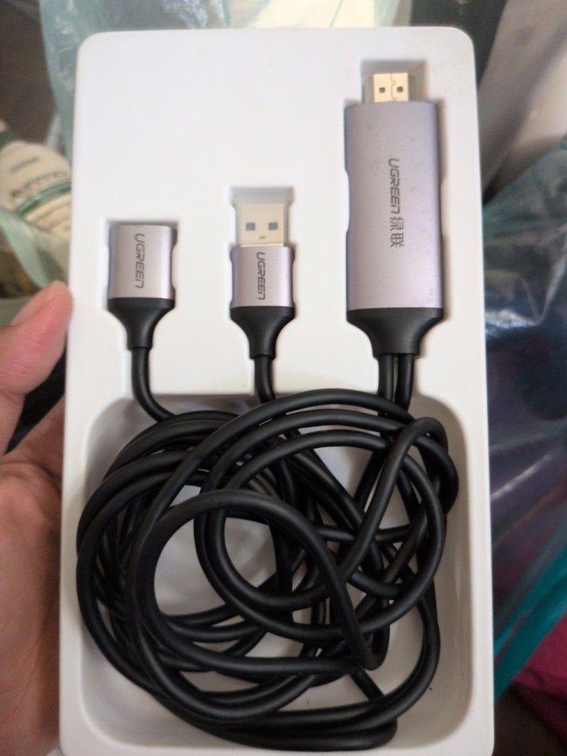 UGREEN USB to HDMI Digital AV Adapter (Category: Cables & Adaptors) located in Manila. Submitted by icedlava (Listing ID 1439680504, Image 3). Description: - UGREEN USB to HDMI Digital AV Adapter - Connect your phone to a TV or monitor. - Features USB, HDMI, and USB connectors. - Supports Full HD resolution. - Brand new and in original packaging..