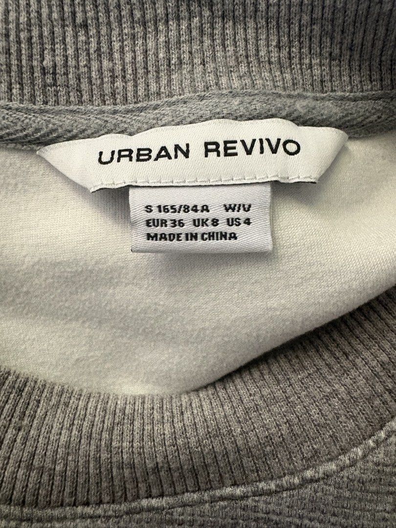 Urban Revivo Gray Sweatshirt (Category: Longsleeves) located in Antipolo. Submitted by theeditedcloset (Listing ID 1439754269, Image 2). Description: - Urban Revivo gray sweatshirt - Size: S - Features: Crew neck, long sleeves - Material: Textured fabric (good quality!!) .