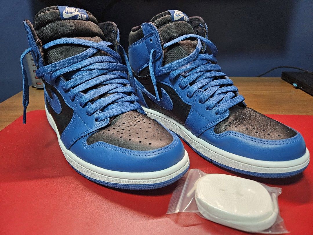 Used AJ1 High Marina Blue - US 10 (Category: Sneakers) located in Quezon City. Submitted by ctrlaltdelulu (Listing ID 1439715791, Image 2). Description: Size 10 US. Box no longer available. Bought from Cop Garden. Used thrice, but kept in good condition. Slightly negotiable. Item is located in Novaliches QC. Buyer shoulders delivery fee..