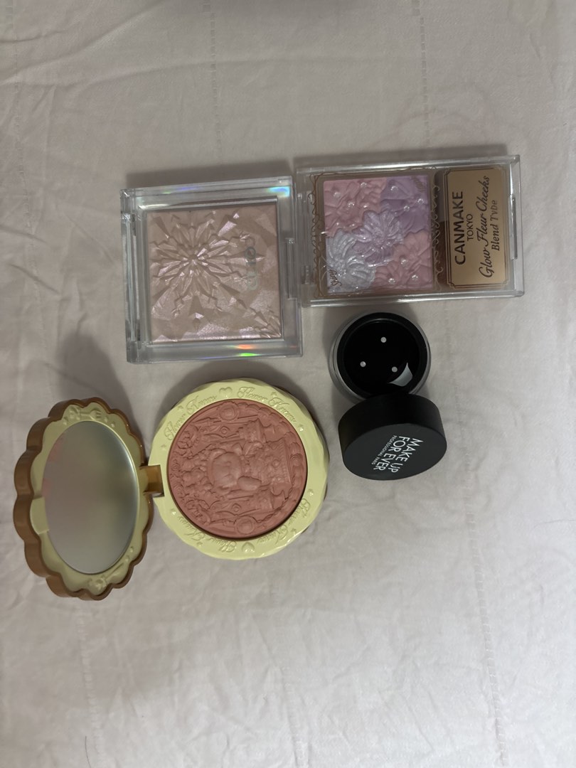 Various Makeup Items - Blush, Highlighter, and Powder, Beauty ...