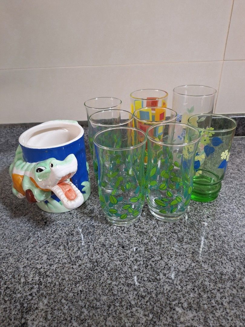 Vintage Drinkware Set - Glasses and Ceramic Mug462638610194769920
