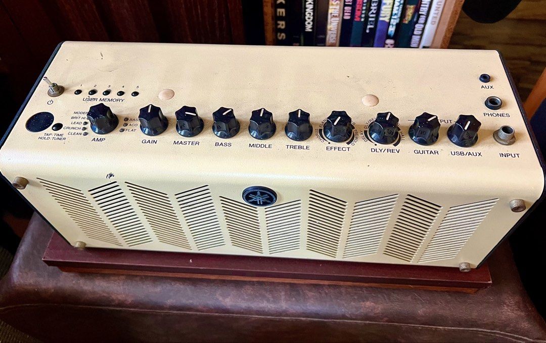 Yamaha THR10 Desktop Guitar Amplifier (Category: Musical Instruments) located in Muntinlupa City. Submitted by arisofcalico (Listing ID 1439660634, Image 3). Description: - Yamaha THR10 guitar amplifier - Amp simulations: CLEAN, CRUNCH, LEAD, BRIT, MODERN, BASS, ACO, FLAT - Effects: CHORUS, FLANGER, PHASER, TREMOLO, DELAY, DLY/REV, SPRING, HALL - User memory for 5 presets - Ports: AUX, Phones, USB/AUX, Input - Output: 10W (5W + 5W) Stereo The Yam