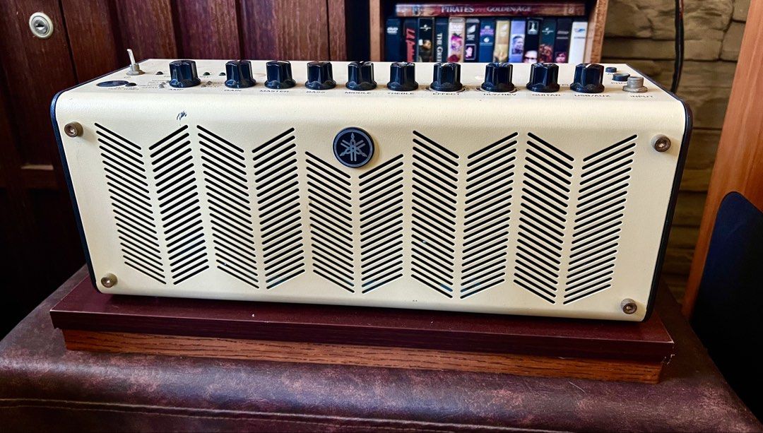 Yamaha THR10 Desktop Guitar Amplifier (Category: Musical Instruments) located in Muntinlupa City. Submitted by arisofcalico (Listing ID 1439660634, Image 1). Description: - Yamaha THR10 guitar amplifier - Amp simulations: CLEAN, CRUNCH, LEAD, BRIT, MODERN, BASS, ACO, FLAT - Effects: CHORUS, FLANGER, PHASER, TREMOLO, DELAY, DLY/REV, SPRING, HALL - User memory for 5 presets - Ports: AUX, Phones, USB/AUX, Input - Output: 10W (5W + 5W) Stereo The Yam