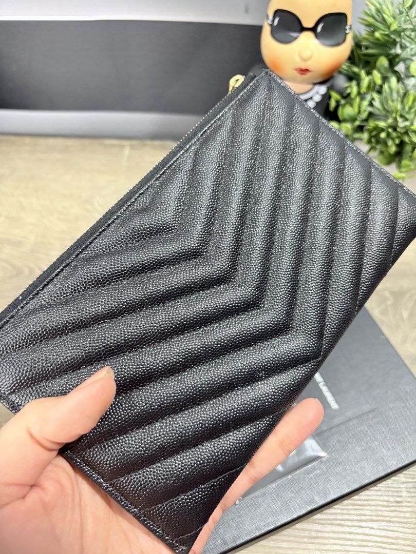 YSL CASSANDRE ZIPPED POUCH (Category: Luxury Bags & Wallets) located in Cauayan City . Submitted by klosetkleanup_by_kylie (Listing ID 1439624951, Image 3). Description: Very good condition. Bought at Adora GB5 100% Authentic Black Grained Matelassé Leather Inclusions: - Box - Dust bag FRIENDLY REMINDERS: - Cauayan City, Isabela based. So I cannot do impromptu meet-ups. - Pictures are taken by myself. So what you see is what you get. - The items 