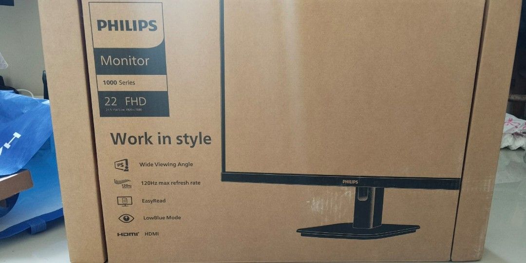 22" Philips Monitor (Category: Monitor Screens) located in Manila. Submitted by dianemae15 (Listing ID 1439934444, Image 2). Description: W/power cord and HDMI cable.