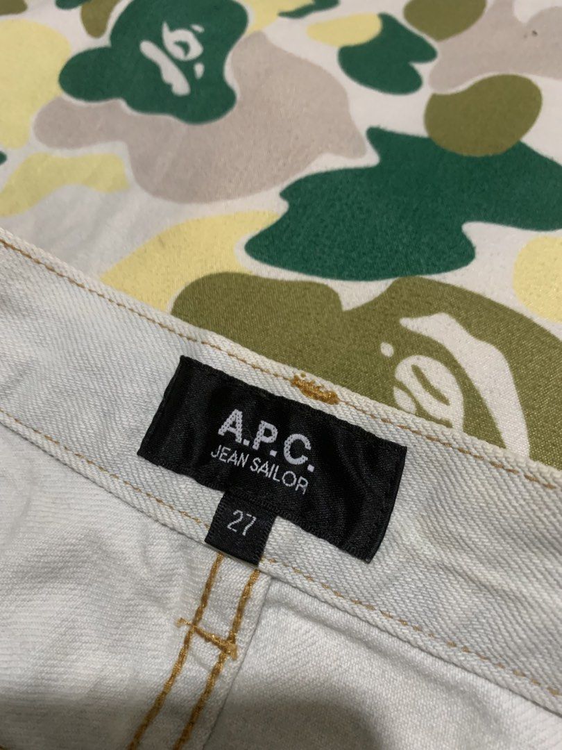 A.P.C. Jean Sailor Jeans Size 27 (Category: Luxury Apparel) located in Cagayan de Oro. Submitted by agboysalis60090 (Listing ID 1439897410, Image 3). Description: Authentic A.P.C. Jean Sailor jeans in a light off-white color. These wide-leg denim pants feature a classic five-pocket design and a comfortable fit. Made from 100% cotton for durability and breathability. Perfect for a casual yet stylish look..
