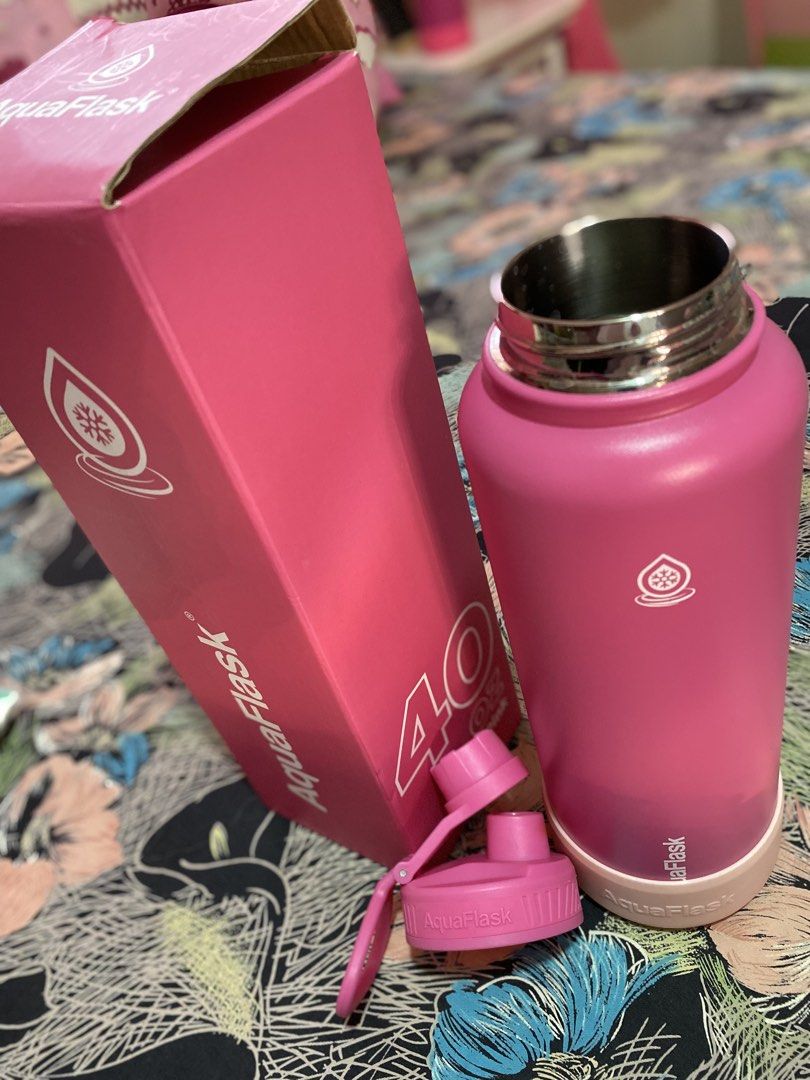 AquaFlask 40oz Sorbet Pink Insulated Water Bottle with Free Boot (Category: Water Bottles & Tumblers) located in Tarlac. Submitted by reezie_finds (Listing ID 1439962796, Image 2). Description: 📍Tarlac City Shipping fee shoulder by the Buyer :) - Includes original box and lid. -Free light pink boot..