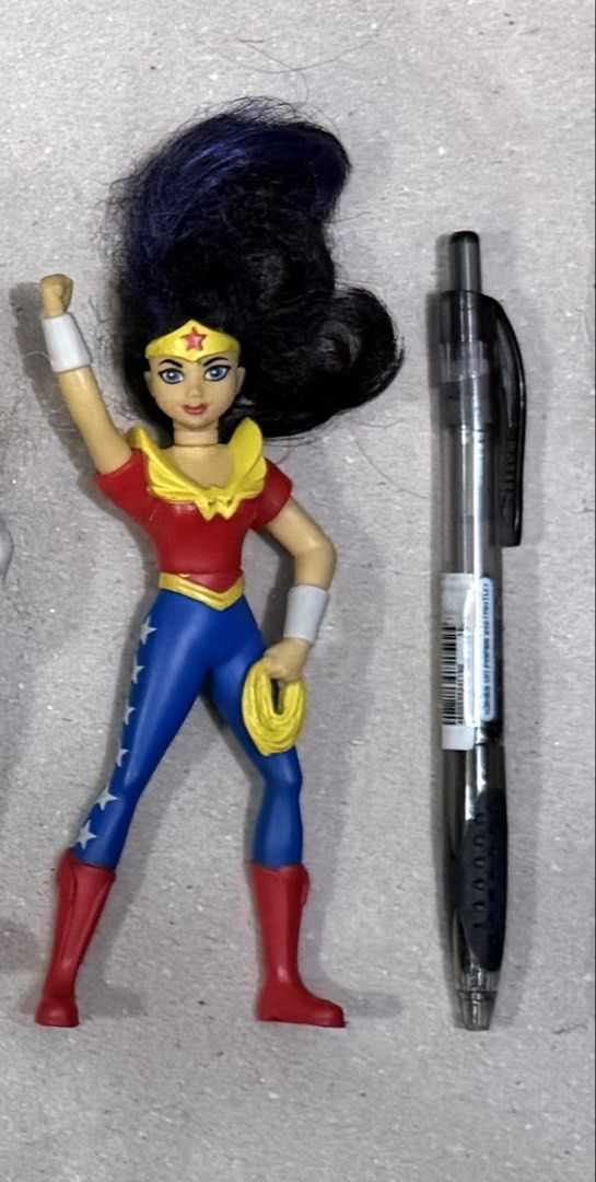 Barbie Figures 2019 Happy Meal Set (Category: Kids Toys) located in Quezon City. Submitted by kingjj04 (Listing ID 1439816218, Image 3). Description: - Barbie miniature doll set - Various outfits and styles - Dolls are from the 2019 Mcdonalds Happy meal - Added Wonderwoman figure, same sizewith the Barbies - Includes a pen for size comparison RFS: decluttering.