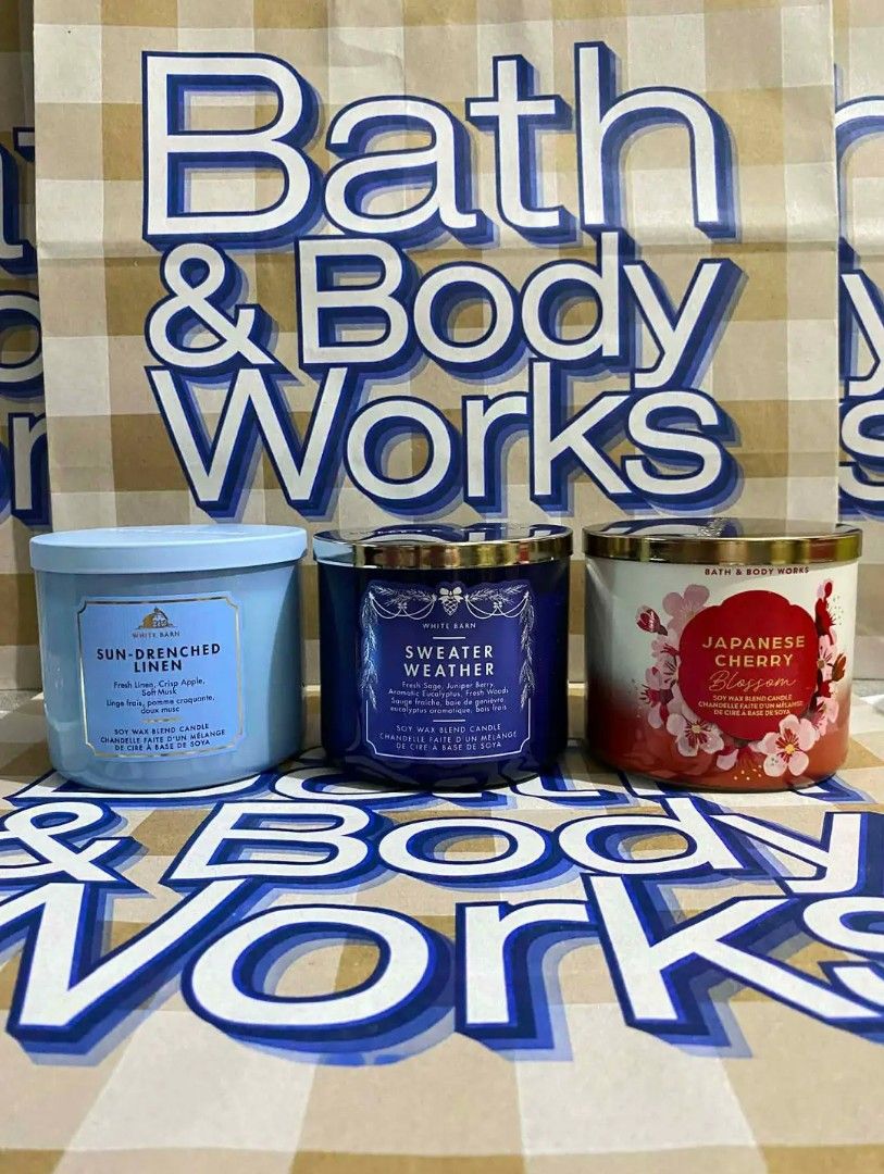 Bath and Body Works Scented Candle (3 wick) (Category: Home Fragrance) located in Cebu City. Submitted by mjsmoto (Listing ID 1439875600, Image 1). Description: ☑️All Original from CANADA ☑️Money back guaranteed if proven fake ☑️All on hand and ready to ship! Mode of payment ✅Gcash ✅Maya ✅Bank transfer ✅COD Delivery via ✅LBC ✅J&T ✅Maxim (if nearby cebu) FYI... Bath and Body Works products are ALL 💯% ORIGINAL sourced from Canada 🇨🇦 Binili po la