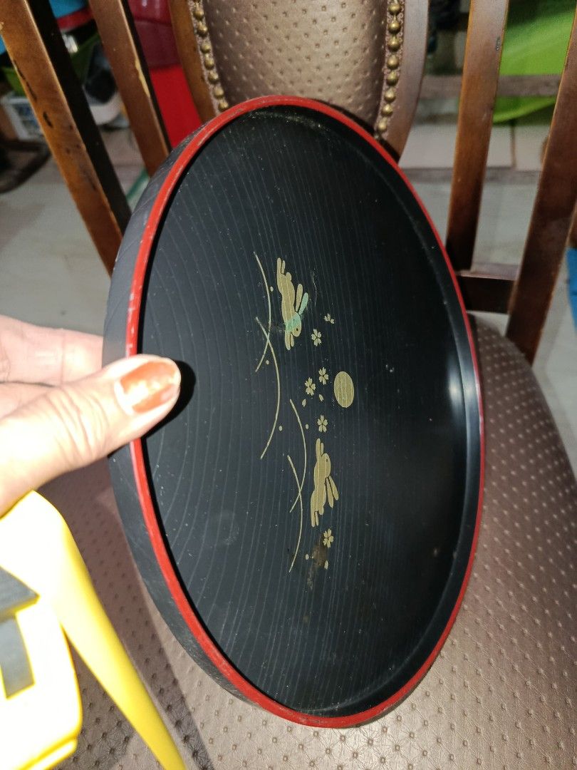 Black and red lacquer tray with rabbits design (Category: Food Organization & Storage) located in Quezon City. Submitted by kristal68 (Listing ID 1439863344, Image 2). Description: very nice in actual.