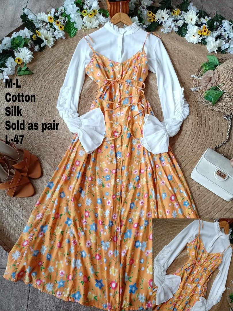Boho outfit set (Category: Dresses) located in Trece Martires City. Submitted by somecallitswagger (Listing ID 1439876623, Image 1). Description: Boho floral set outfit inner top included Medium.