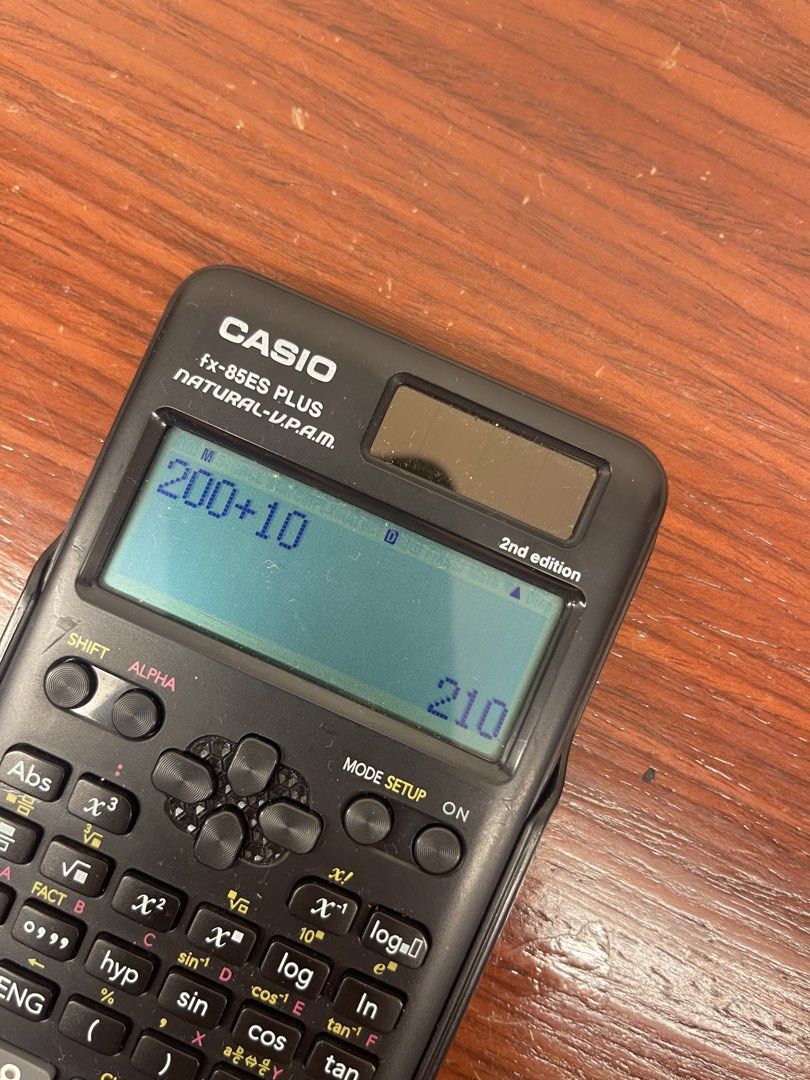 Casio Scientific Calculator (Category: Stationery & School Supplies) located in Mandaluyong City. Submitted by manilasyoungstunna (Listing ID 1439925221, Image 3). Description: RFS: got a new one Fully functional, like new Price negotiable, message for more details - Brand: Casio - Model: fx-85ES PLUS (2nd edition) - Display: Natural V.P.A.M. - Features: Scientific functions, clear display - Condition: Good, includes protective cover - Ideal for: